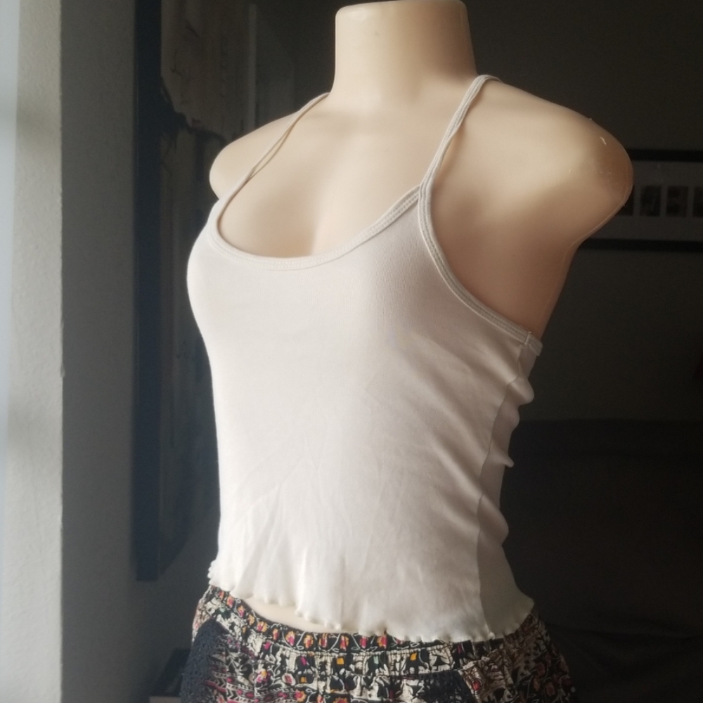 Brandy Melville Baby Yellow Racer Back Crop Tank